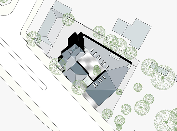 Lageplan des Gebäudekomplexes (Zeichnung: chestnutt_niess Architekten BDA)